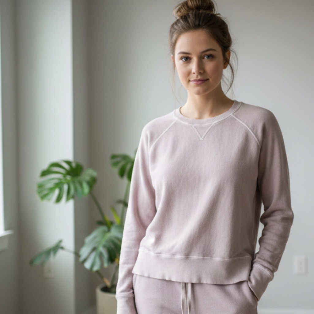 Unsubscribed French Terry Sweatshirt Size Xs Purple Pink Mauve Rose